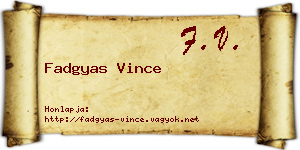 Fadgyas Vince névjegykártya