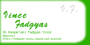 vince fadgyas business card